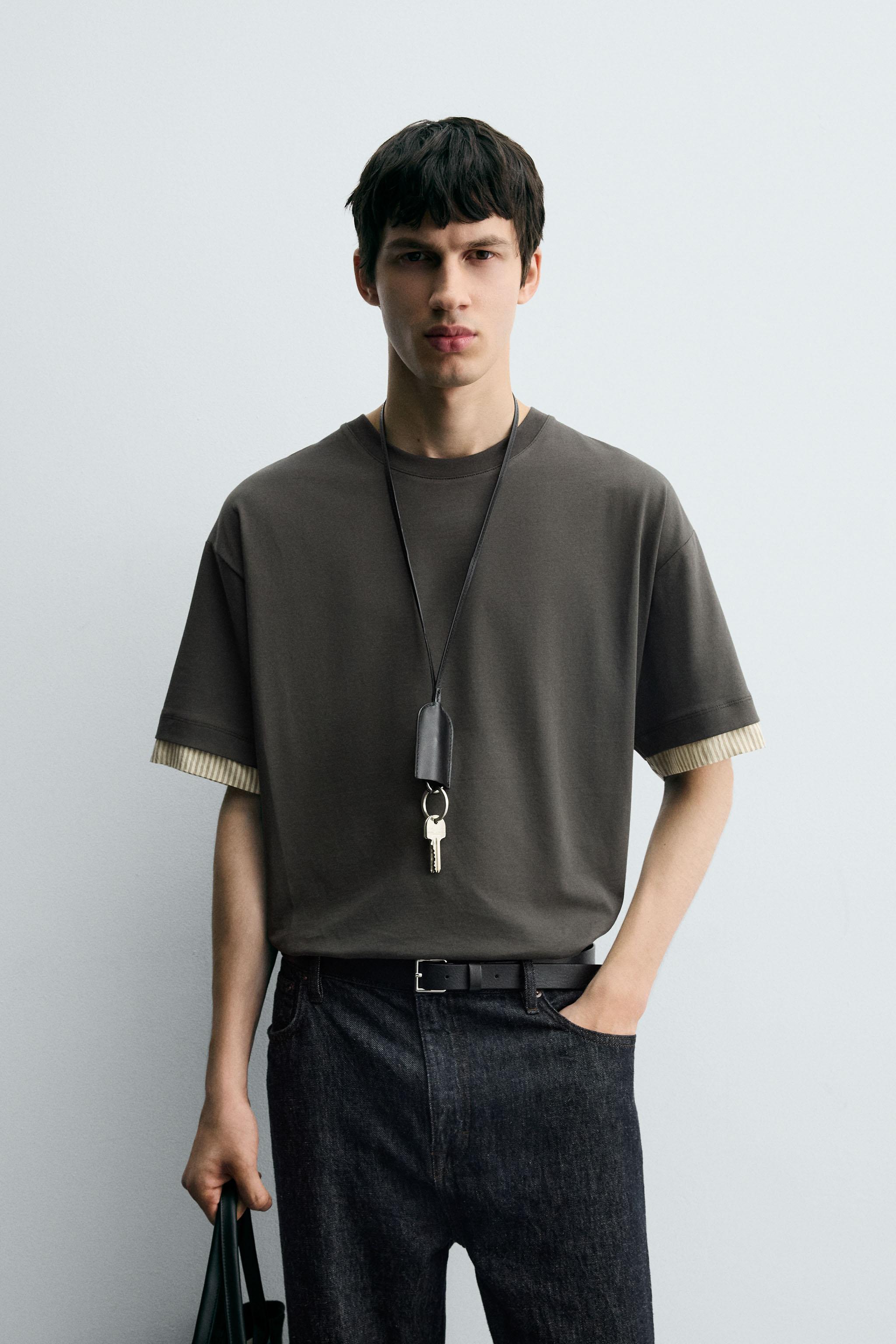 CONTRASTING SLEEVE T-SHIRT